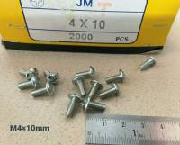 สกรูน็อต JMT M4x10mm (ราคาต่อแพ็คจำนวน 600 ตัว) ขนาด M4x10mm เหล็กชุบ แข็งแรงได้มารตฐาน