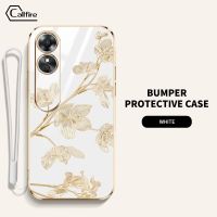 Callfire เคสโทรศัพท์ออกแบบดอกชงโคสำหรับ OPPO A78 A17 A17K A58 Reno 8T 4G 5G A1 Pro A1 5G 2023 ใหม่นุ่มป้องกันการตกและการชนกันผิวนิ่มซิลิโคนนิ่มพร้อมฟรีสายคล้อง