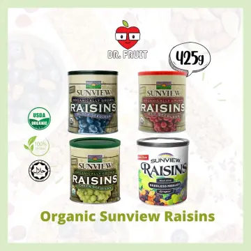  Sunview Organic Green Raisins - 3 15 Oz. Canisters