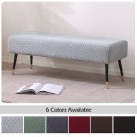 【CW】 Polar Fleece Fabric Elastic Bench Cover Non-slip Removable Washable Bench Cover Seat Cover Home Living Room Bedroom Piano Room