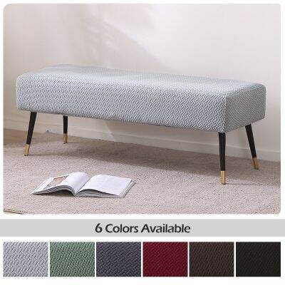 Polar Fleece Fabric Elastic Bench Cover Non-slip Removable Washable Bench Cover Seat Cover Home Living Room Bedroom Piano Room