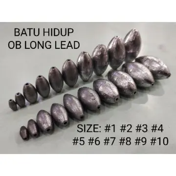 2-5pcs] Egg Sinker 10g-200g Batu Ladung Timah Olive Weighted Lead