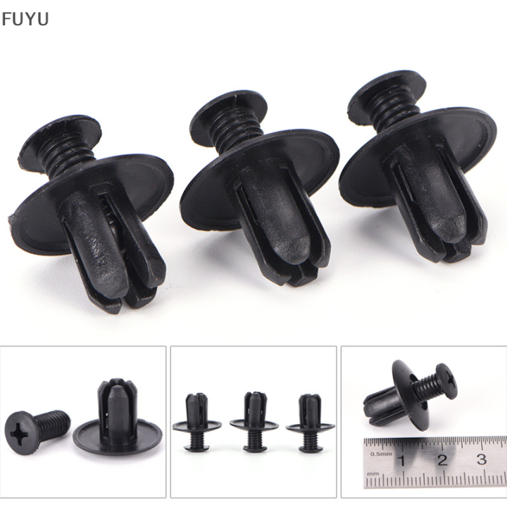 fuyu-50pcs-8mm-auto-bumper-fender-retainer-ดันคลิปพลาสติกสีดำยึด