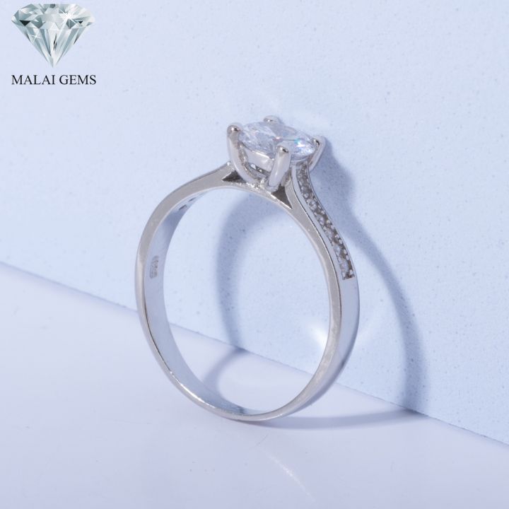 malai-gems-แหวนเพชร-แหวนเพชรชู-เงินแท้-925-เคลือบทองคำขาว-ประดับเพชรสวิส-cz-รุ่น-151-rh0219-แถมกล่อง-แหวนเงินแท้-แหวนเงิน