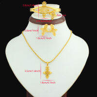 ชุดเครื่องประดับเอธิโอเปียร้อน24K Gold Color coptic Crosses ชุดเคนยาไนจีเรียซูดานเอริเทรียhabasha เครื่องประดับจัดงานแต่งงาน