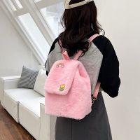 Cute Girls Plush Backpack Winter New Cute Foreign Style Children Backpack Large Capacity Schoolbag Casual Backpack