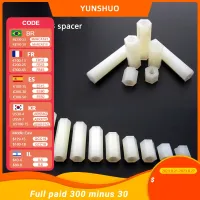 100 Pcs Putih Plastik Nilon M3 Hex Kolom Kebuntuan Pengatur Jarak Nut