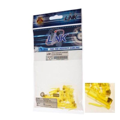 LINK US-1051-5 CAT 5E RJ45 หัวแลนตัวผู้ สีเหลือง (1 แพ็ค 10 หัว)