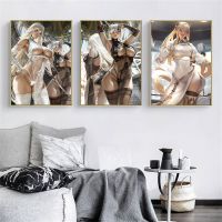 2B Nier: Automata พิมพ์โปสเตอร์ Anime Girl ภาพวาดผ้าใบ Wall Art ตกแต่ง Cuadros ภาพจิตรกรรมฝาผนัง Home Kids Room Decor Frameless