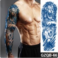 Tattoo Stickers Juice Ink Tattoos Body Art Lasting Waterproof Temporary Tattoo Sticker Lion Wolf Animal Tattoo Arm Fake Full Arm Tattoo for Men