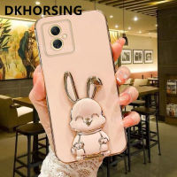 DKHORSING 2023เคสโทรศัพท์กระต่ายน่ารักสำหรับ Samsung Galaxy A05 M34 A05S 5G S23 FE ชุบสุดหรู A05s เคลือบปลอกอ่อน SAMSUNGA05ฝาครอบ2023ที่ถือรูปการ์ตูน