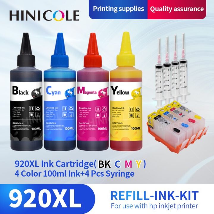 hinicole-hp-920เติมได้เข้ากันได้กับ-hp-7500a-officejet-7000-6000w-6500a-6000เครื่องพิมพ์6500พร้อมชิป-หมึก4ขวด