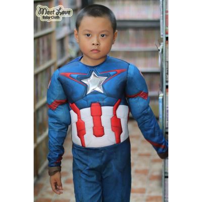 BAB ชุดของขวัญเด็กแรกเกิด ราคาต่ำสุด✕☽Captain America ชุดแฟนซีเด็ก ชุดซุปเปอร์ฮีโร่ กัปตันอเมริกา Age of Ultron แบบใหม่ พร้อมส่ง ชุดของขวัญเด็กอ่อน เซ็ตเด็กแรกเกิด