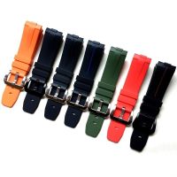 ▶★◀ Suitable for curved interface soft fluororubber watch strap suitable for Panerai PAM441/111/359 wrist strap dark green 24mm