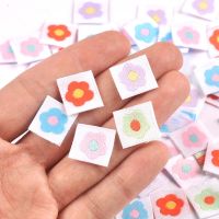 50Pcs Flower Handmade Clothing Labels Embossed Tags DIY Flag Labels For Garment Sewing socks Accessories cp3527 Labels