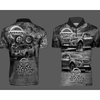 Sublimation Polo shirt, Full Print, Spandex Materials, gray Nissan 008（Contact the seller, free customization）