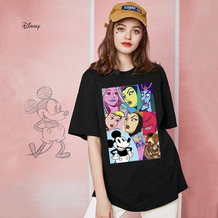 disney-dark-princess-tattoo-girl-selfie-t-เสื้อผู้หญิงเสื้อ-wonderland-disney-princess-graphic-tees-ผู้หญิงการ์ตูนเสื้อยืด-goth