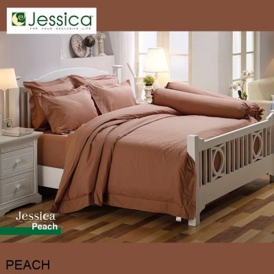 (ครบเซ็ต) Jessica ผ้าปูที่นอน+ผ้านวม สีส้มพีช PEACH (เลือกขนาดเตียง 3.5ฟุต/5ฟุต/6ฟุต) #เจสสิกา เครื่องนอน ชุดผ้าปู ผ้าปูเตียง ผ้าห่ม