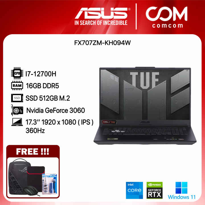 NOTEBOOK ASUS TUF GAMING F17 FX707ZM-KH094W (MECHA GRAY) BY COMCOM ...