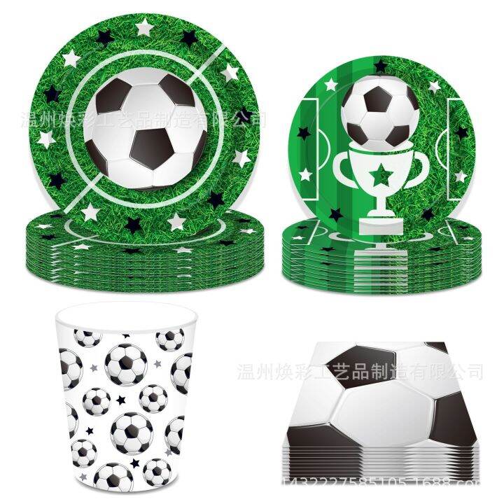 cw-football-birthday-disposable-tablecloth-tableware-sets-kids-boys-happy-soccer-supplies