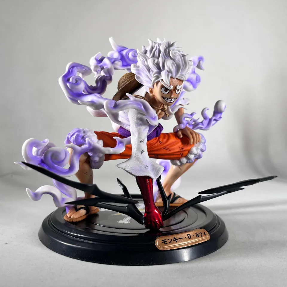  One Piece Luffy Gear 5 Figure Sun God Nika Anime Action  Figurine PVC Statue Model Collection Doll Desk Decoration Toys Kids Gift :  玩具和遊戲