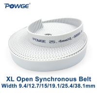 ♘✕﹊ POWGE Inch PU XL Open Synchronous belt Width 9.4/12.7/15/19.1/25.4/38.1mm Pitch 5.08mm polyurethane steel XL timing belt pulley