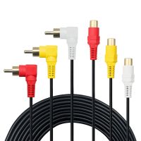 3RCA สายพ่วง-ชุบทองพรีเมี่ยม90องศามุมขวา3 Rca ตัวผู้ถึง3 Rca ตัวเมียเสียงสายต่อวิดีโอสายพ่วงทีวีดีวีดีเอวี