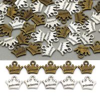 50Pcs Handmade Labels for Clothing Crown Metal Tags Silver Bronze Hand Made Tags for Jewelry Garment Accessories 13*10mm Stickers Labels