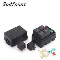 Free Combination Auto Car Truck 6Way Fuse Holder 4 Relay holder Circuit Standard ATO Blade Fuse Relay Holder 12V 40A Relay