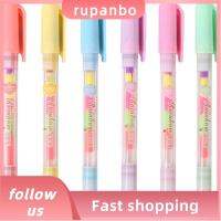 RUPANBO039392692ปลายสิ่วหน้าแบนสำนักงานเย็นพลาสติกปากกามาร์กเกอร์สี6ชิ้นปากกาเน้นข้อความสวยงาม