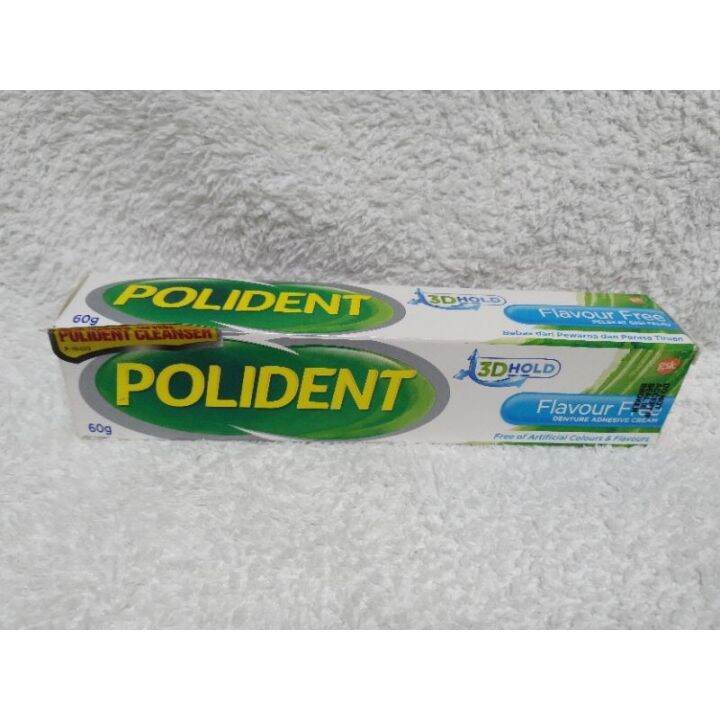 POLIDENT 3D HOLD FLAVOR FREE denture adhesive cream(60G) Lazada PH