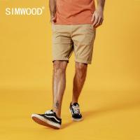 SIMWOOD 2022 Summer New Solid Shorts Men Cotton Slim Fit Knee Length Casual men clothes High Quality Plus Size 9 Color available