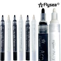 6/8/12ชิ้น Flysea ปากกาสีอะคริลิกสีขาวและสีดำ,0.7/3.0มม. เซตปากกาอะคริลิคสำหรับกระดานดำ,ไม้,พลาสติก,แก้ว,หิน,โลหะ,ผ้าใบ,เซรามิก