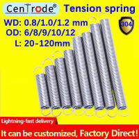 Aciddroid Helical Coil 304 SUS สแตนเลสเปิด S Hook Pullback ความตึงเครียด Extension ฤดูใบไม้ผลิลวดเส้นผ่านศูนย์กลาง0.8มม. 1.0มม. 1.2มม.