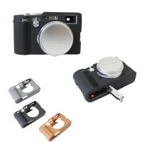 Aydgcam เคสซิลิโคนสำหรับกล้องนิ่มสำหรับ Fujifilm ผิว X100-F X100F กระเป๋าใส่กล้องถ่ายรูปสีน้ำตาลดำเทา