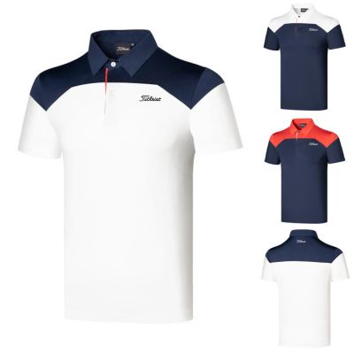 ฮูดดี้☫J.L INDEBER Titleist Golf MARK LONA PG ฤดูร้อนเสื้อผ้าผู้ชายเสื้อโปโลแขนสั้นเสื้อยืด Breathable Quick-Drying การเคลื่อนไหวที่กำหนดเองเสื้อกอล์ฟเสื้อเหงื่อ