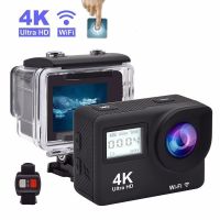 4K หมวกกันน็อค DV พร้อมรีโมทคอนโทรล,170D 20MP จอ LCD แบบสัมผัสคู่ความละเอียดสูงกล้องแอคชั่นแคมเมราความละเอียด30เมตรกล้องวีดีโอ