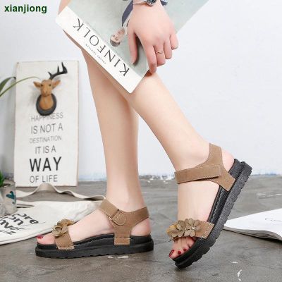 2022 Summer Sandals Women Thick-Soled Versatile Open-Toe Frosted Beach Roman Shoes Korean Version Student