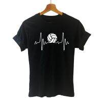 Heartbeat Volleyballs Harajuku T Shirt Funny T-shirt Women Clothing Casual Short Sleeve Tops Tees