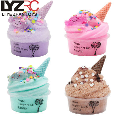 LYZRC โคลนไอศกรีมขนมขัดชุดสไลม์ไหมโคลนไหมโคลนบางโคลนผสมสี Diy สำหรับเด็ก