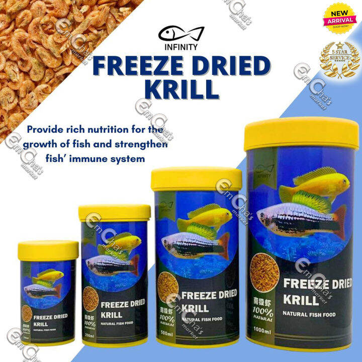 INFINITY FREEZE DRIED Krill Shrimp Fish Food(ff) for Goldfish Cichlid Fish and All Tropical Fish