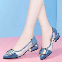 Designer ผู้หญิงปั๊มรองเท้าใหม่ส้นต่ำ OL Office Lady Pointed Toe ฤดูใบไม้ร่วงปั๊มรองเท้า Zapatos Mujer ขนาด35-40