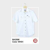 Bovy White Shirt  - เสื้อเชิ้ตแขนสั้นสีขาว  รุ่นBA-3596-WH01