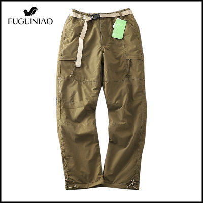 FUGUINIAO Windproof กันน้ำตุ๊กตากางเกงนิ่มกลางแจ้งผู้ชายตรงหลายกระเป๋ากางเกงหลวม