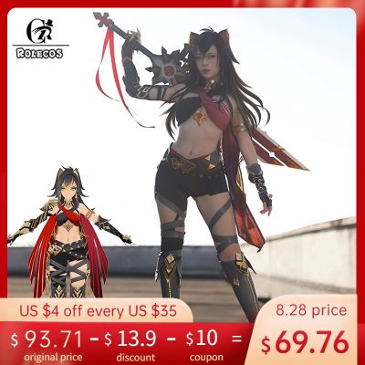 ROLECOS Dehya Cosplay Costume Genshin Impact Cosplay Costume Sexy Women Carnival Uniform Halloween Party Outfit Full Set