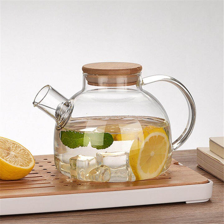 Glass Teapot Bamboo Lid | Lazada