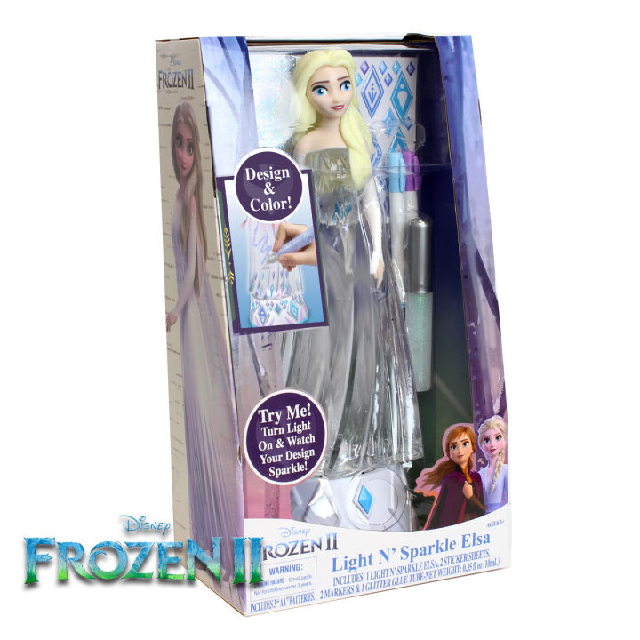 นำเข้า-พร้อมส่ง-ตุ๊กตา-elsa-ตั้งโชว์-มีไฟ-disney-frozen-2-light-and-sparkle-ราคา-1-450-บาท