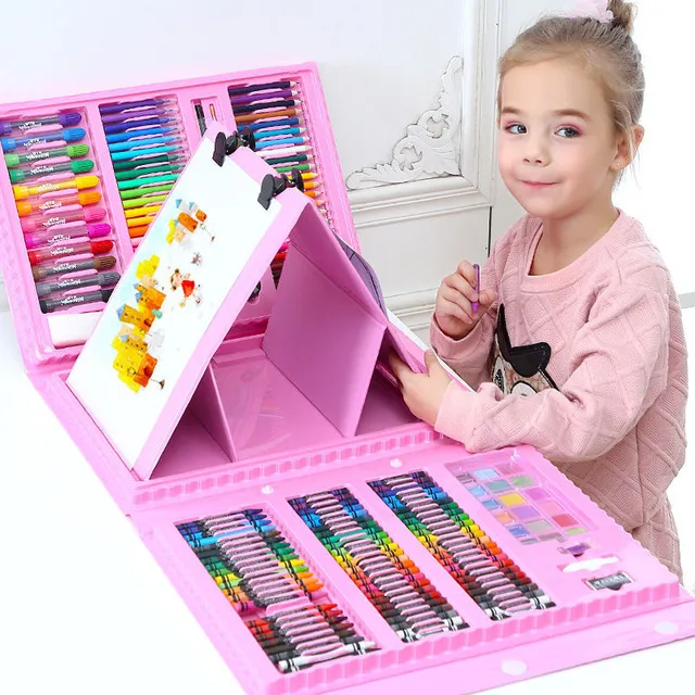  H & B 208-Piece Art Supplies Kit for Painting & Drawing,Kids  Art Set Case, Portable Art Box, Oil Pastels, Crayons, Colored Pencils,  Markers, Great Gift for Kids, Girls, Boys, Teens