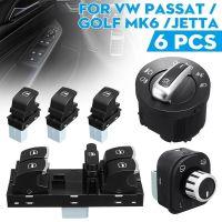 new prodects coming 6Pcs Window Mirror Headlight Switch Set 5ND 959 565A 5ND 959 857 5ND941431B for Golf MK5 6 Jetta MK5 Passat B6 Tiguan