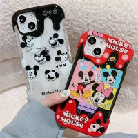 3D เคสลายไอศกรีมสำหรับ IPhone 11 12 13 14 Pro Max เคสลายการ์ตูนน่ารัก Mickey Minnie 6 7 8 Plus XR XS Max เคสโทรศัพท์โปร่งใสกันกระแทกฝาหลัง